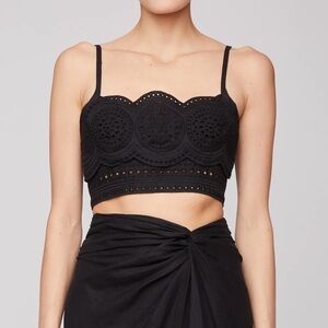 Sigrid Olsen linen blend top with eyelet details